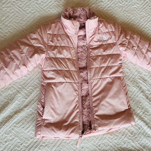 The North Face Reversible Mossbud Swirl Jacket Girls - Picture 2 of 11